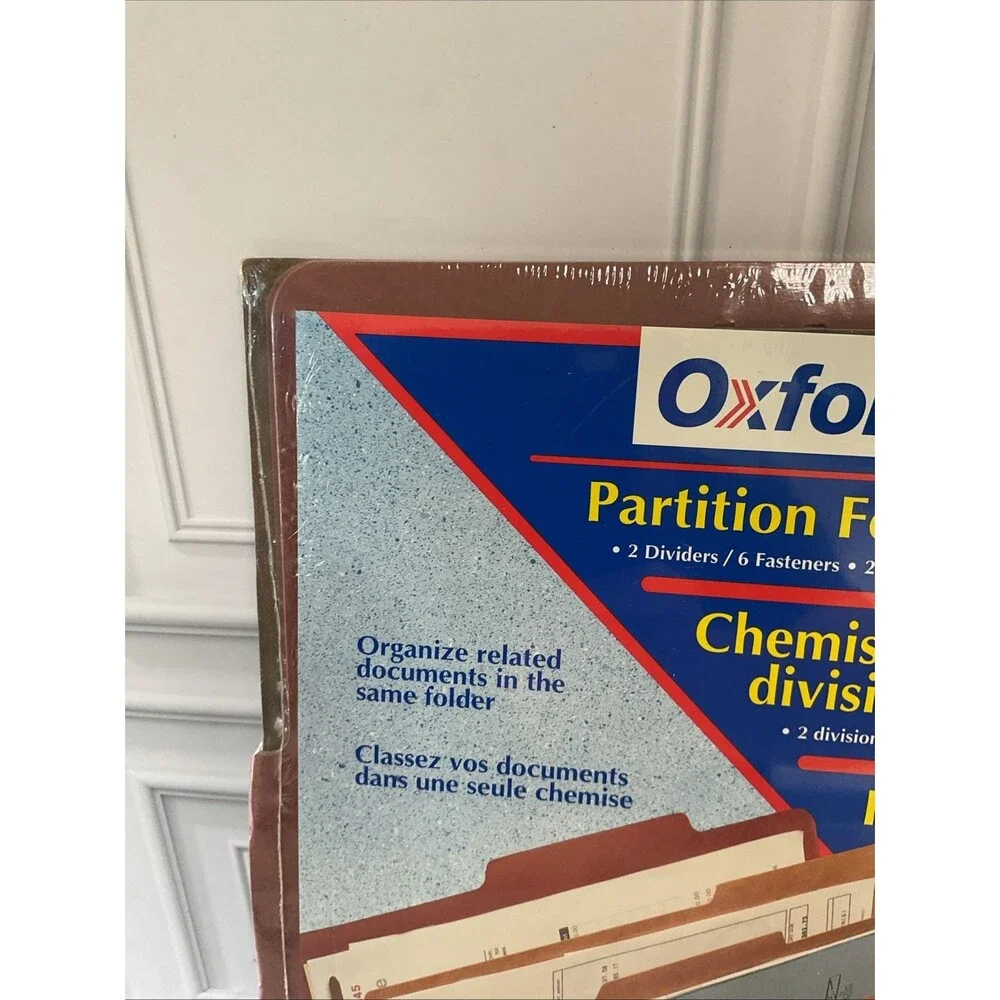 Oxford Partition Folders,2 Dividers,6 Fasteners,2” Expansion Brown.